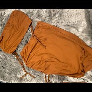Brown Tube Top and Skirt